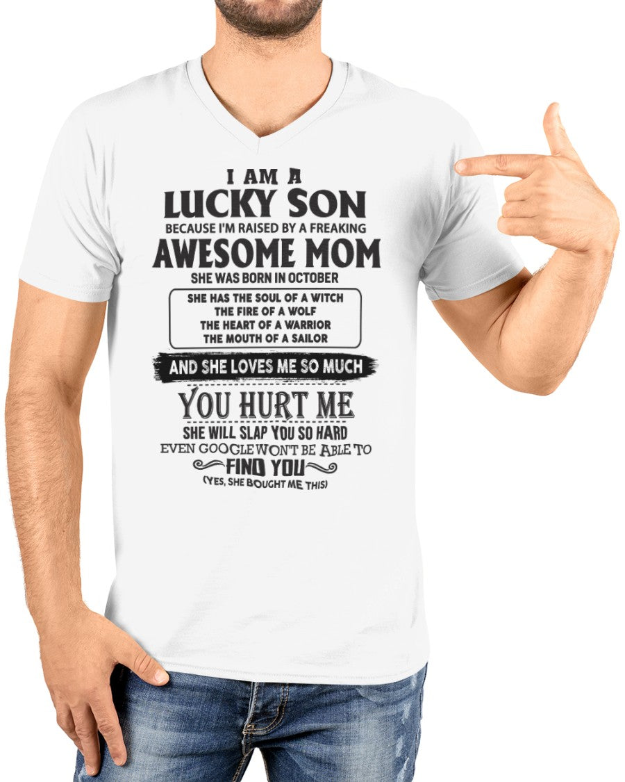 October - Awesome mom - Perfect gift for your Lucky Son (SKU10-LKS4-10)