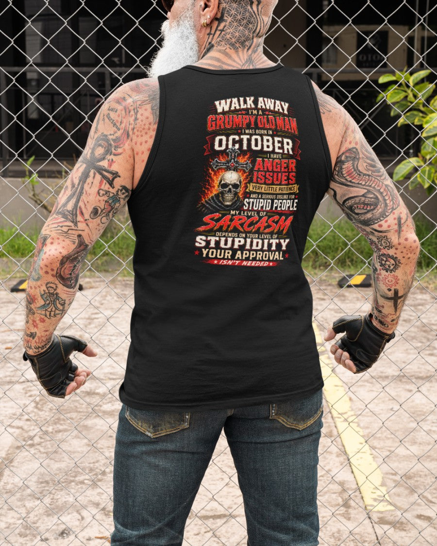 I am a Grumpy Old October Man - I'm Allergic To Stupidity Funny Sarcasm Tee (SKU2607-267-10) - SUN10