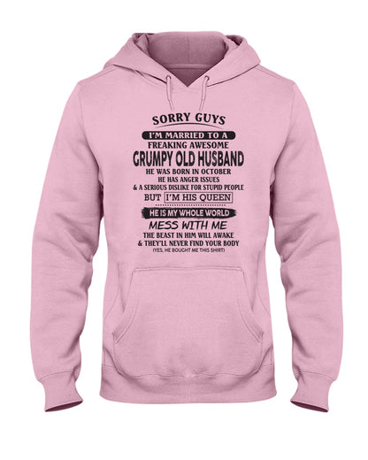 October - Sorry guys! I'm Married to a freaking awesome grumpy old Husband- Special gift for your wife - (SKU07-116-10) - SUN10