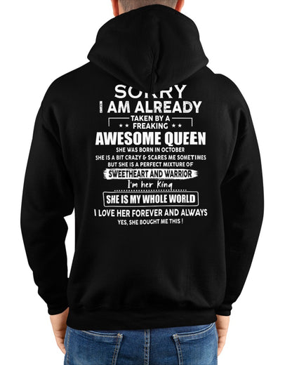 October - Lucky Man Loved by a Queen Born in October - SUN10 (SKU-QUEEN-10)