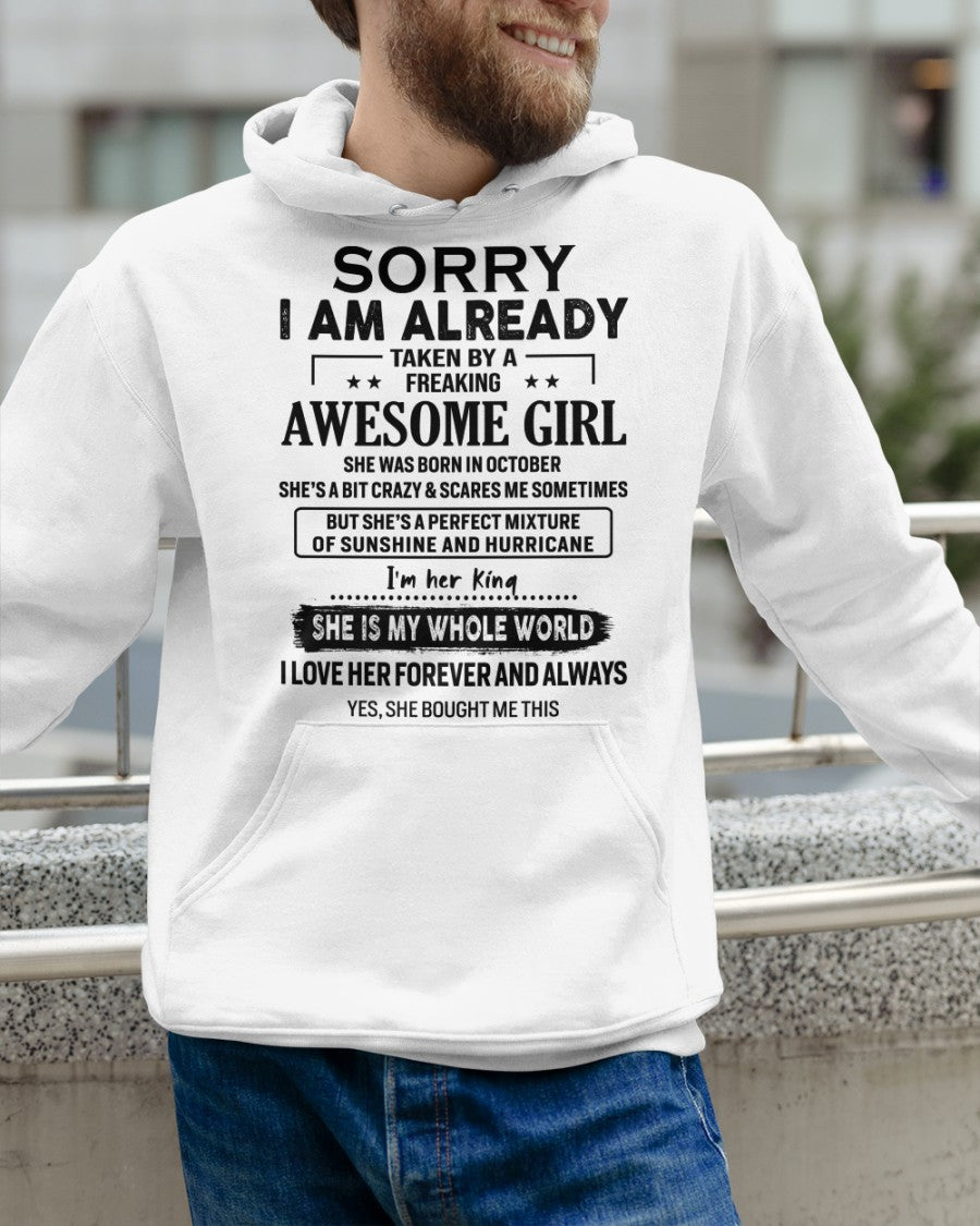 Sorry Girls, I’m Taken - My Girl is Crazy & Cute - Perfect gift for your boyfriend, husband - (SKU.SS-10) - SUN10