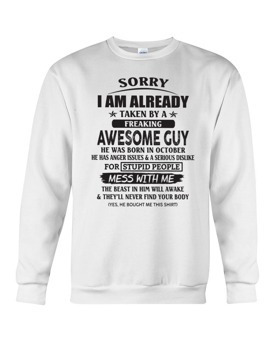 October - Awesome guy - The special gift for your girlfriend, wife - (SORRY-GUYS) - SUN10