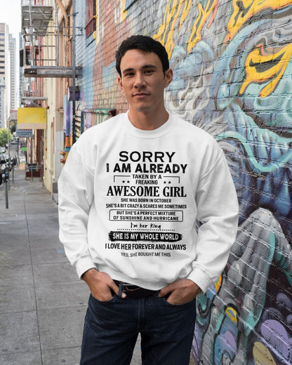 Sorry Girls, I’m Taken - My Girl is Crazy & Cute - Perfect gift for your boyfriend, husband - (SKU.SS-10) - SUN10