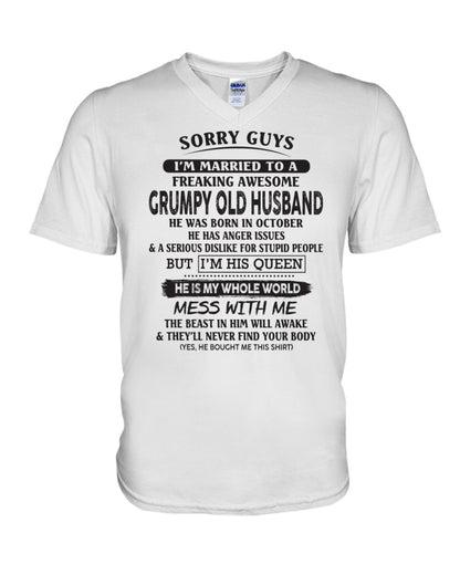 October - Sorry guys! I'm Married to a freaking awesome grumpy old Husband- Special gift for your wife - (SKU07-116-10) - SUN10