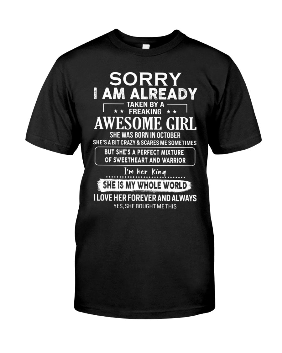 October - Awesome girl - Perfect gift for your boyfriend - (SKU06-69-10) - SUN10