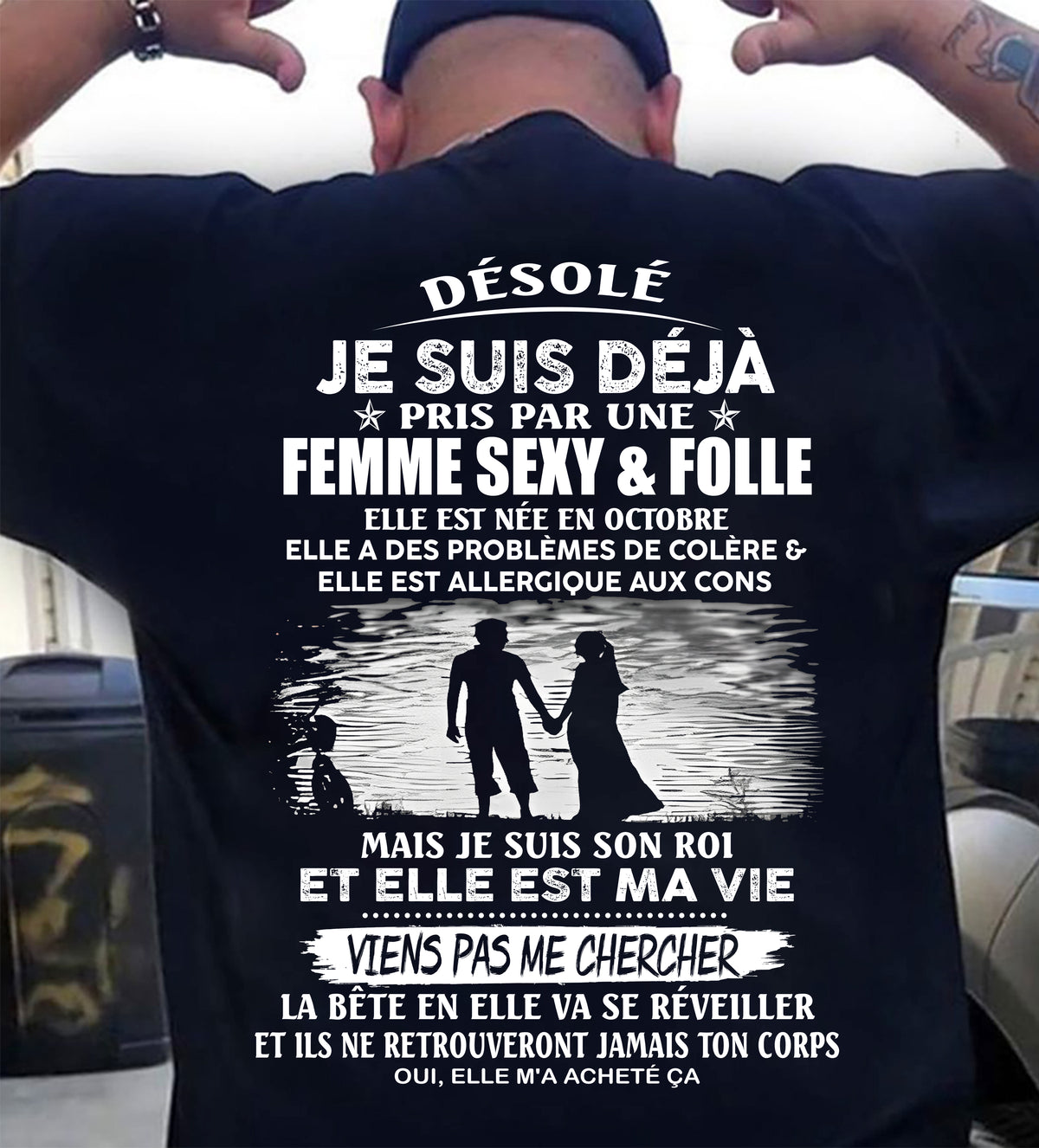 T-Shirt Homme - Femme Sexy & Folle - Cadeau Pour Mari (SKU2609-44-10)