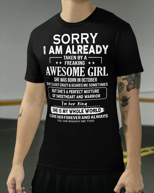 October - Awesome girl - Perfect gift for your boyfriend - (SKU06-69-10) - SUN10