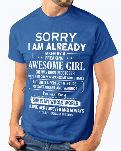 October - Awesome girl - Perfect gift for your boyfriend - (SKU06-69-10) - SUN10
