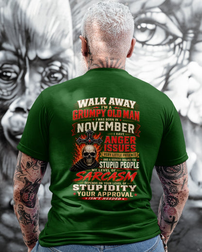 I am a Grumpy Old Man Born in November - I'm Allergic To Stupidity Funny Sarcasm Tee (SKU2607-267-11) - SUN11