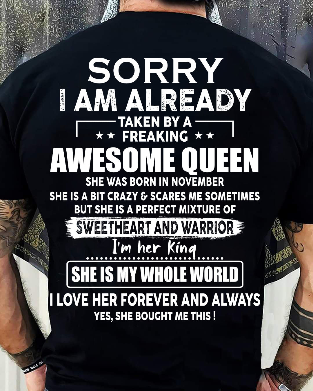 November - Lucky Man Loved by a Queen Born in November - SUN11 (SKU-QUEEN-11)