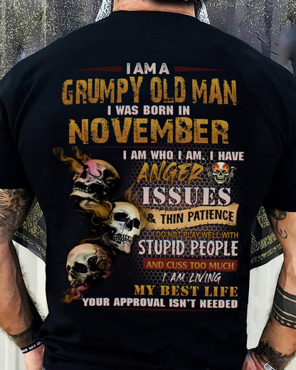 NOVEMBER - DIRTY MIND BUT KNOWS RESPECT - BIRTHDAY T-SHIRT FOR MEN - sun11 (SKU08-84-11)