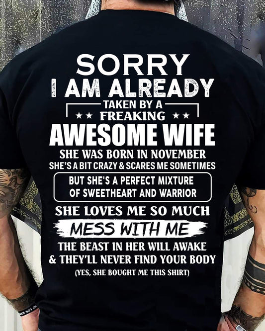 Awesome wife November - Perfect gift for your husband - SUN11 (SKU68-86-11)