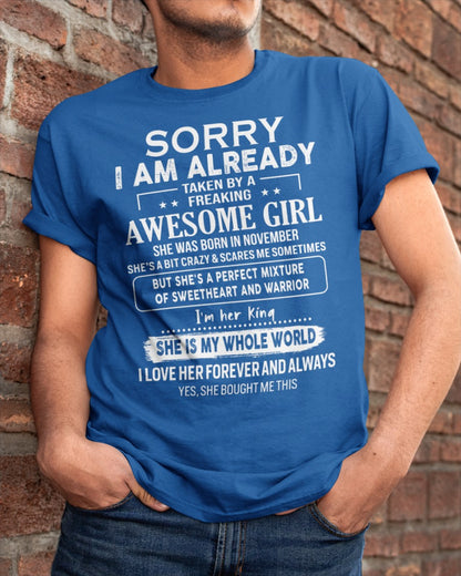 November - Awesome girl - Perfect gift for your boyfriend - (SKU06-69-11) - SUN11