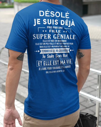 Désolé les filles, je suis déjà pris - Ma copine est folle et adorable - Cadeau spécial pour votre petit ami ou mari - (SKU04-111-11) - SUN11