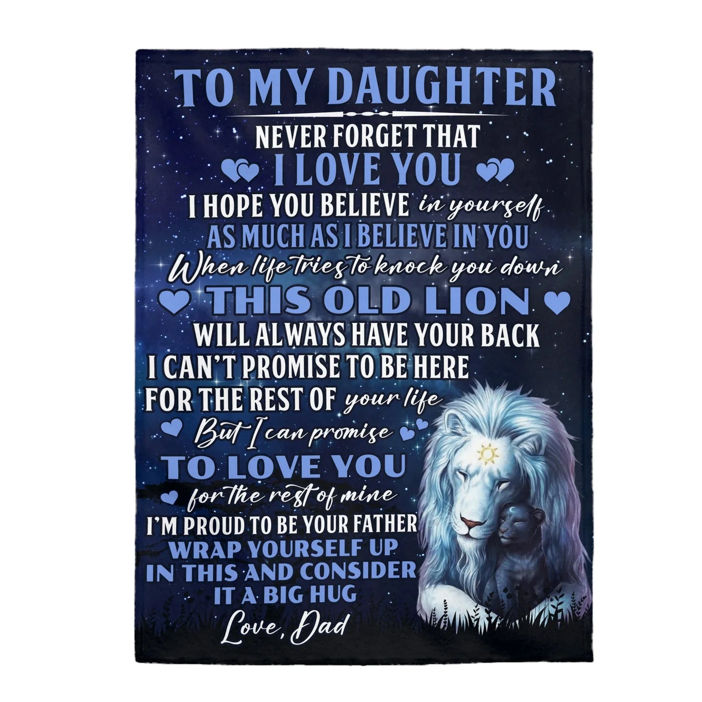 Couverture cadeau spéciale pour votre fille - De la part de papa 