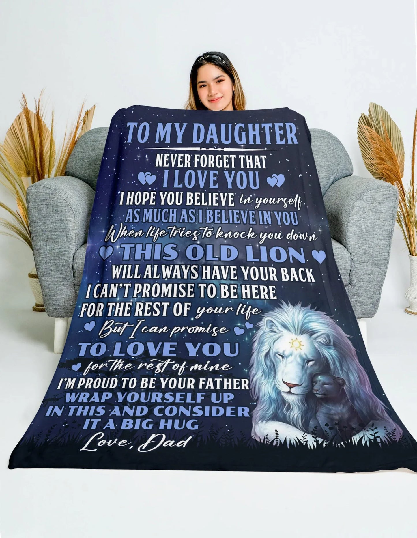 Couverture cadeau spéciale pour votre fille - De la part de papa 
