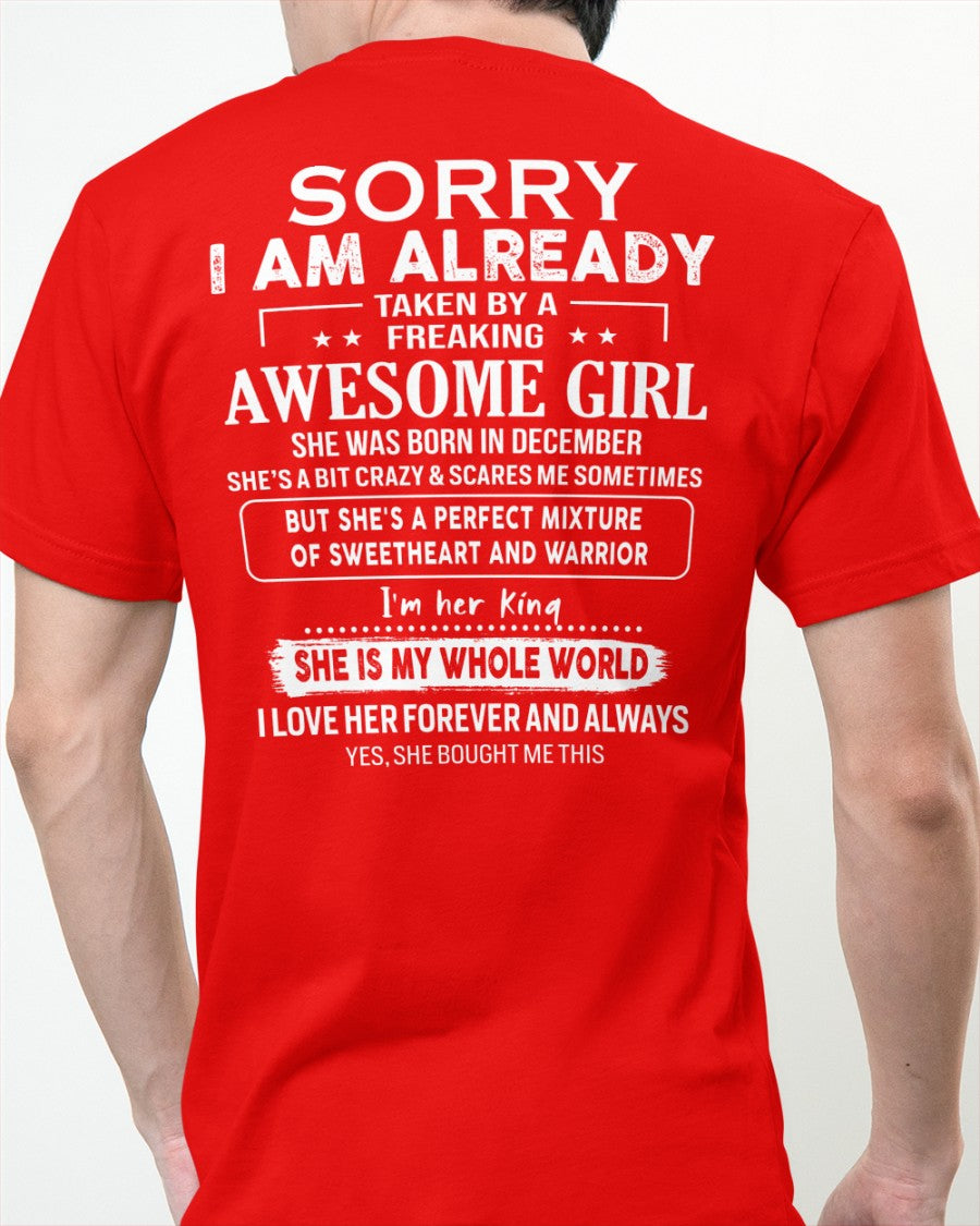 December - Awesome girl - Perfect gift for your boyfriend - (SKU04-86-12) - SUN12