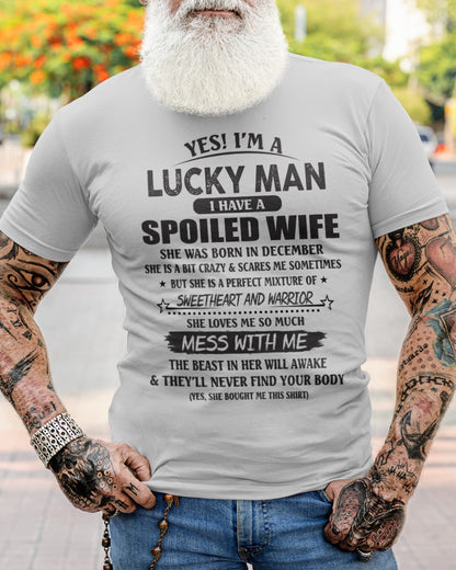 December - Yes! I'm a Lucky Man - Perfect gift for your husband - SUN12 (SKU-LK.MAN-12)