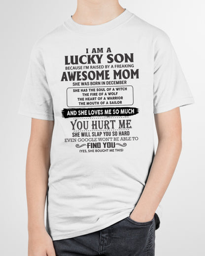 December - Awesome mom - Perfect gift for your Lucky Son (SKU10-LKS4-12)