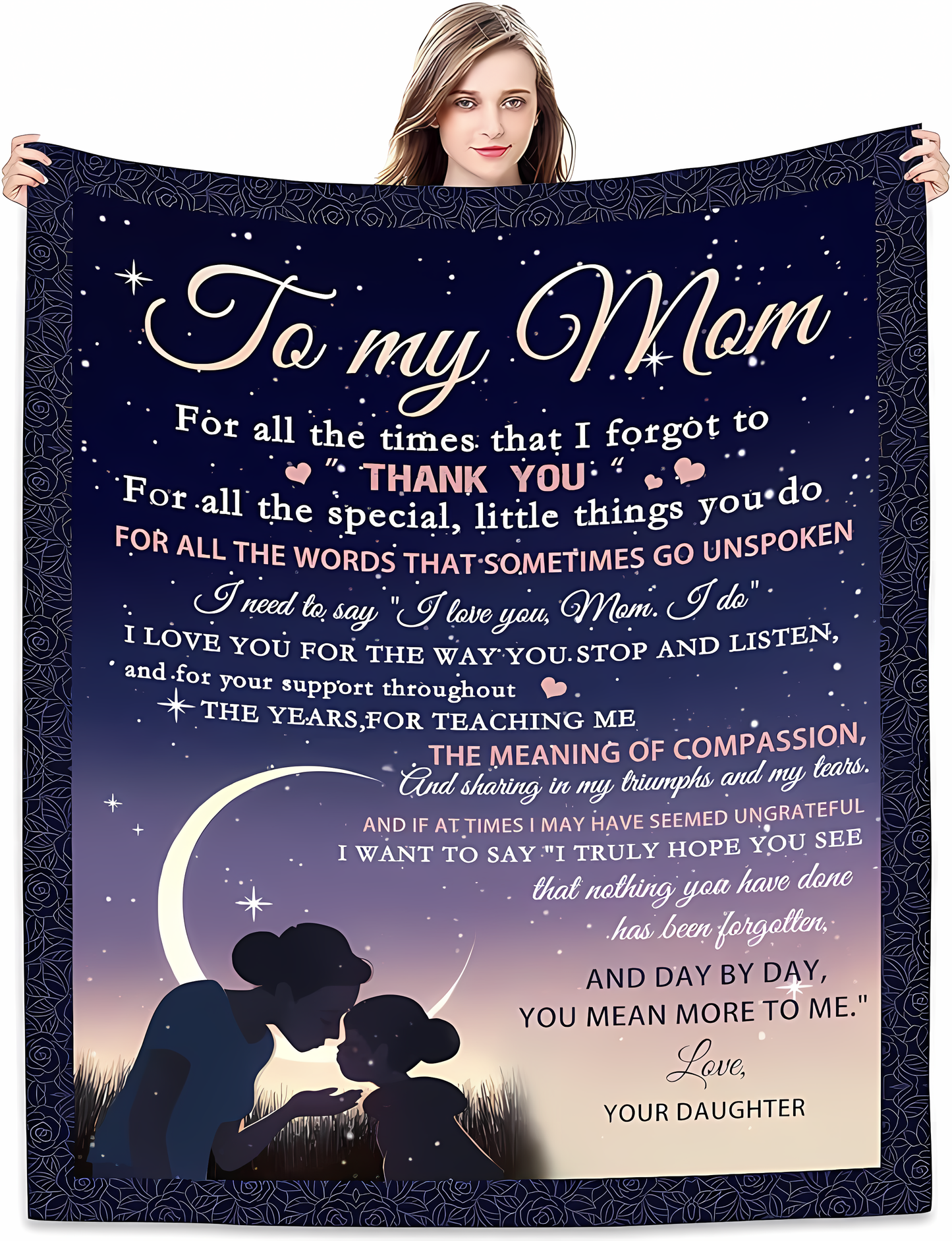 Couverture cadeau spéciale pour votre maman - De la part de sa fille 