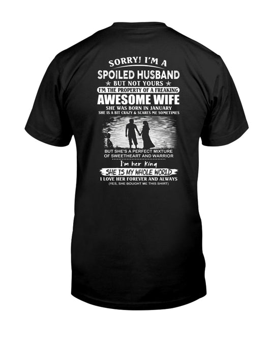 January - Funny Husband T-Shirt - Perfect Gift from Wife for Holiday, Anniversary or Birthday (SKU11-47-01) - SUN01