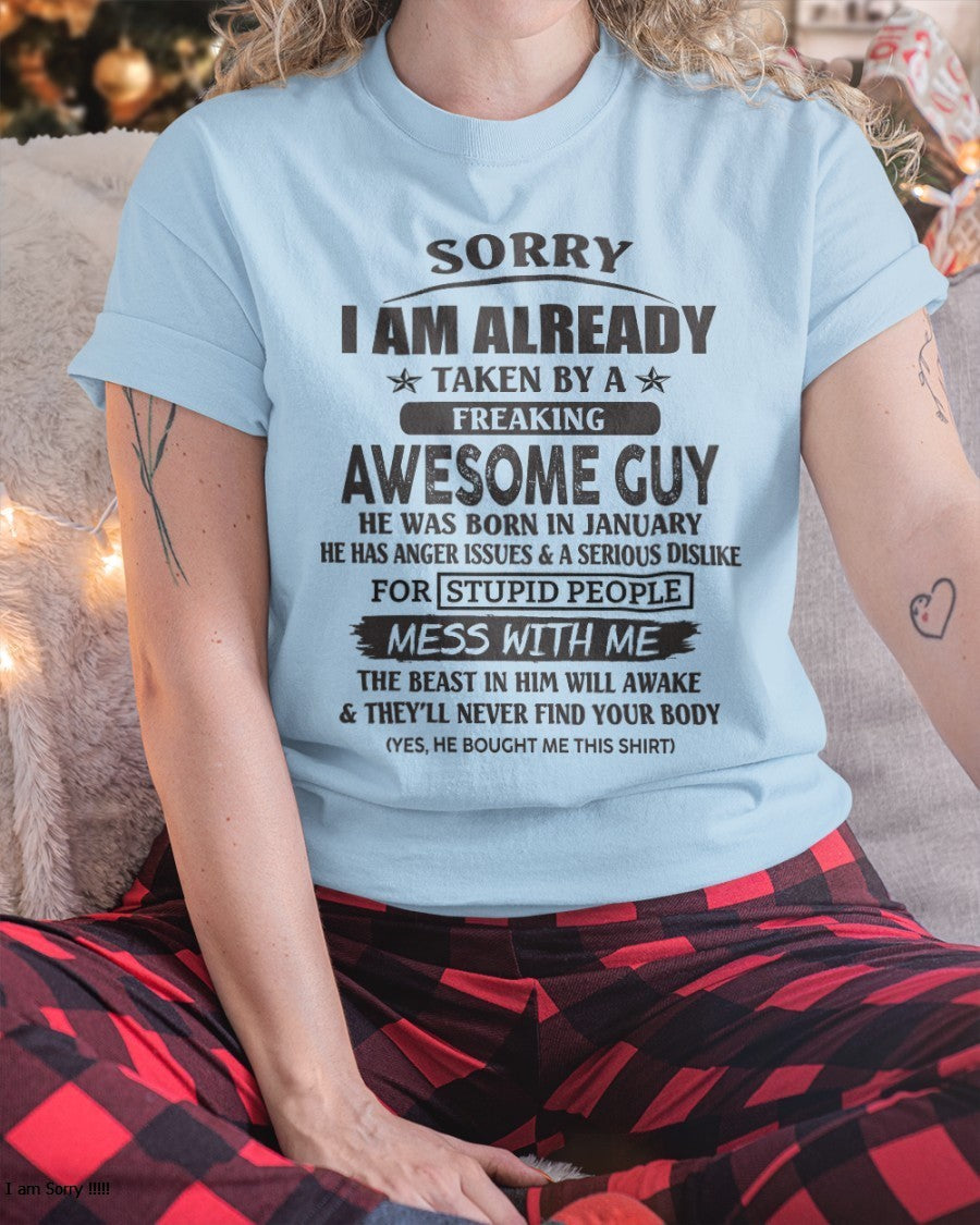 January - Awesome guy - The special gift for your girlfriend, wife - (SORRY-GUYS) - SUN01
