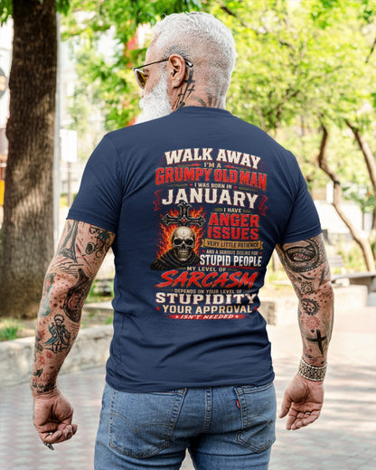 I am a Grumpy Old Man Born in January  - I'm Allergic To Stupidity Funny Sarcasm Tee (SKU2607-267-01) - SUN01