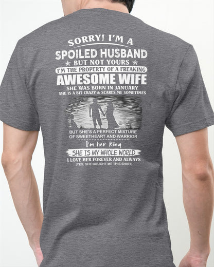 January - Funny Husband T-Shirt - Perfect Gift from Wife for Holiday, Anniversary or Birthday (SKU11-47-01) - SUN01