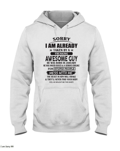 January - Awesome guy - The special gift for your girlfriend, wife - (SORRY-GUYS) - SUN01