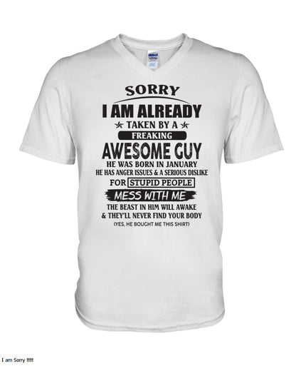 January - Awesome guy - The special gift for your girlfriend, wife - (SORRY-GUYS) - SUN01