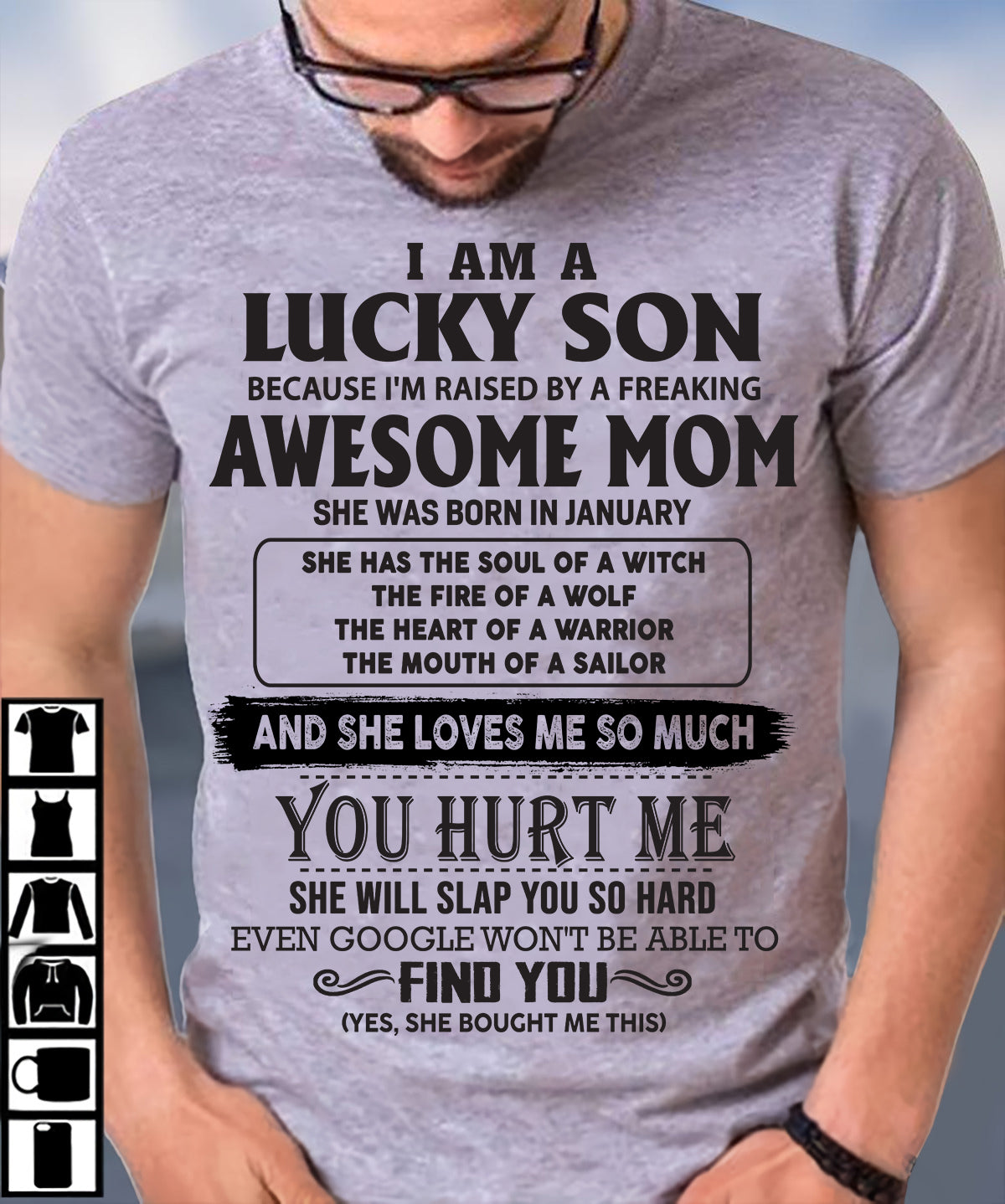 January - Awesome mom - Perfect gift for your Lucky Son (SKU10-LKS4-01)