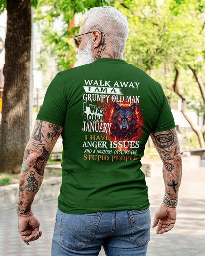 I'm A Grumpy Old January Man T-Shirt - Don't Mess With Me Tee (SKU2604-212-01) - SUN01