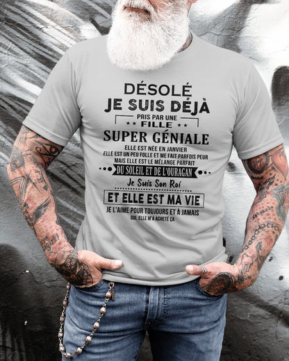 Janvier - Petite amie incroyable née en Janvier - Le cadeau parfait pour son petit ami - SUN01 (SKU.FR.SS-01)