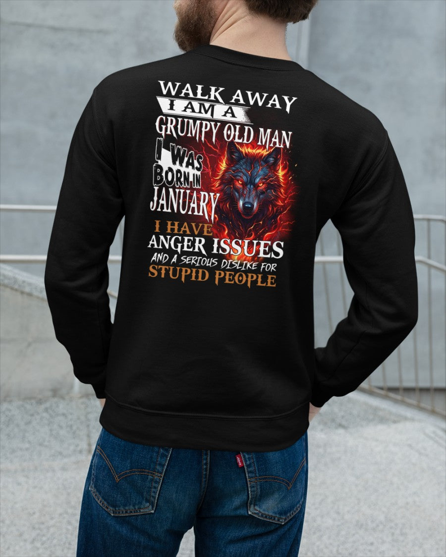 I'm A Grumpy Old January Man T-Shirt - Don't Mess With Me Tee (SKU2604-212-01) - SUN01