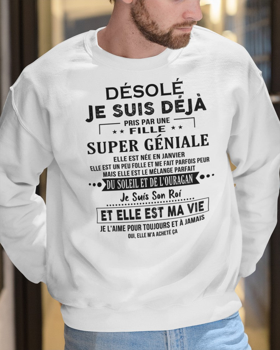 Janvier - Petite amie incroyable née en Janvier - Le cadeau parfait pour son petit ami - SUN01 (SKU.FR.SS-01)