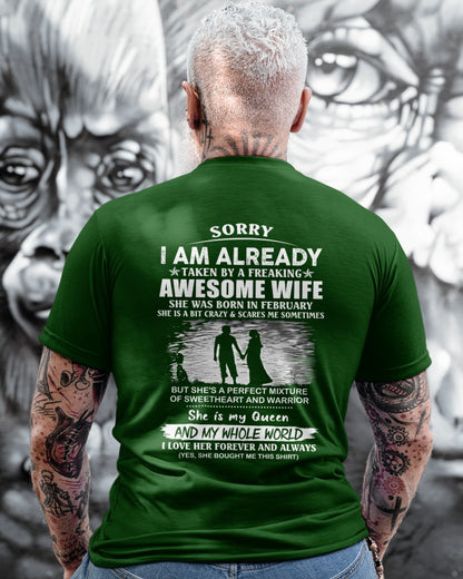February - Funny Husband T-Shirt - Perfect Gift from Wife for Anniversary or Birthday (SKU26T-0175-02)