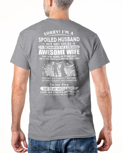 February - Funny Husband T-Shirt - Perfect Gift from Wife for Holiday, Anniversary or Birthday (SKU11-47-02) - SUN02
