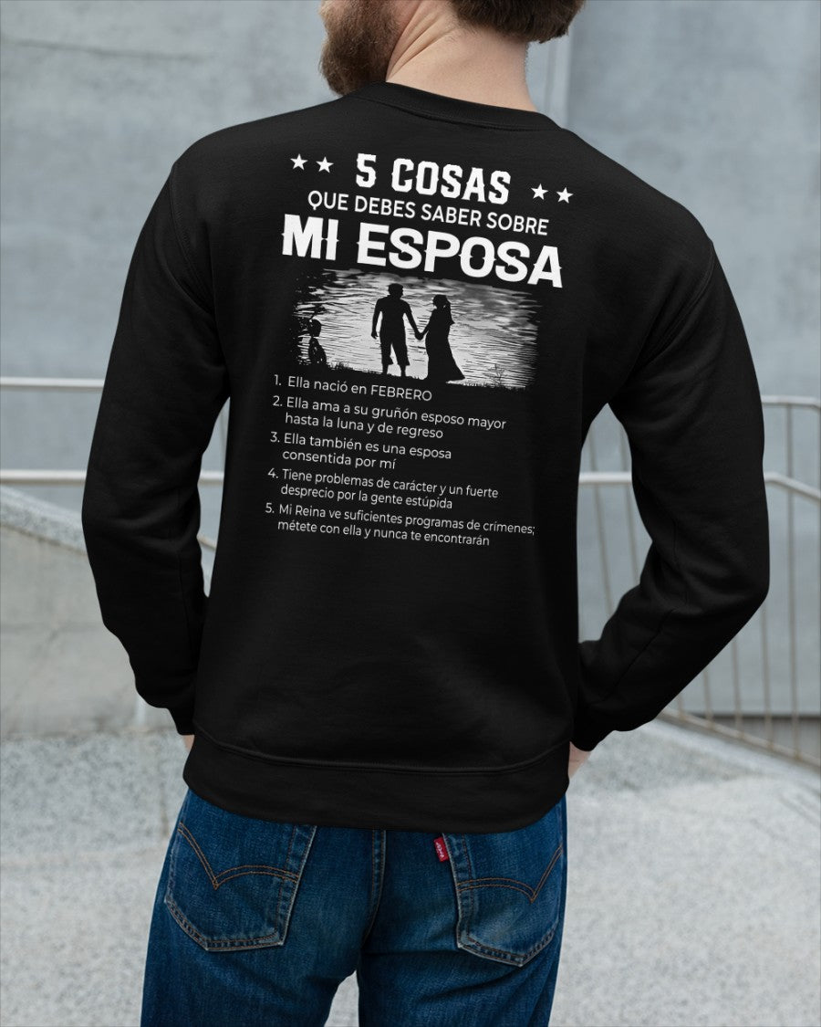 Febrero - Camiseta para esposo - Regalo perfecto de su esposa para San Valentín, aniversario o cumpleaños - (SKU2602-15-02) SUN02