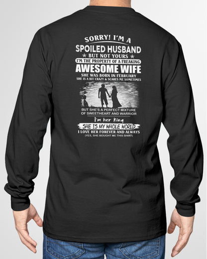 February - Funny Husband T-Shirt - Perfect Gift from Wife for Holiday, Anniversary or Birthday (SKU11-47-02) - SUN02