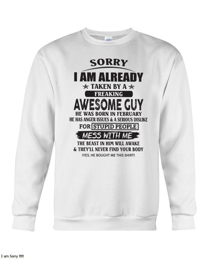 February - Awesome guy - The special gift for your girlfriend, wife - (SORRY-GUYS) - SUN02