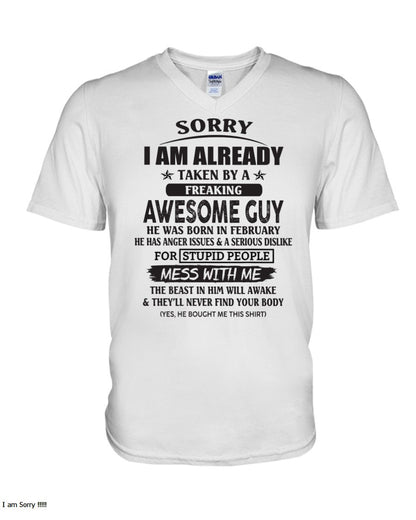 February - Awesome guy - The special gift for your girlfriend, wife - (SORRY-GUYS) - SUN02