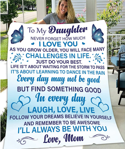 Daughter Never Forget Blanket - from mom (SKUB07-30)