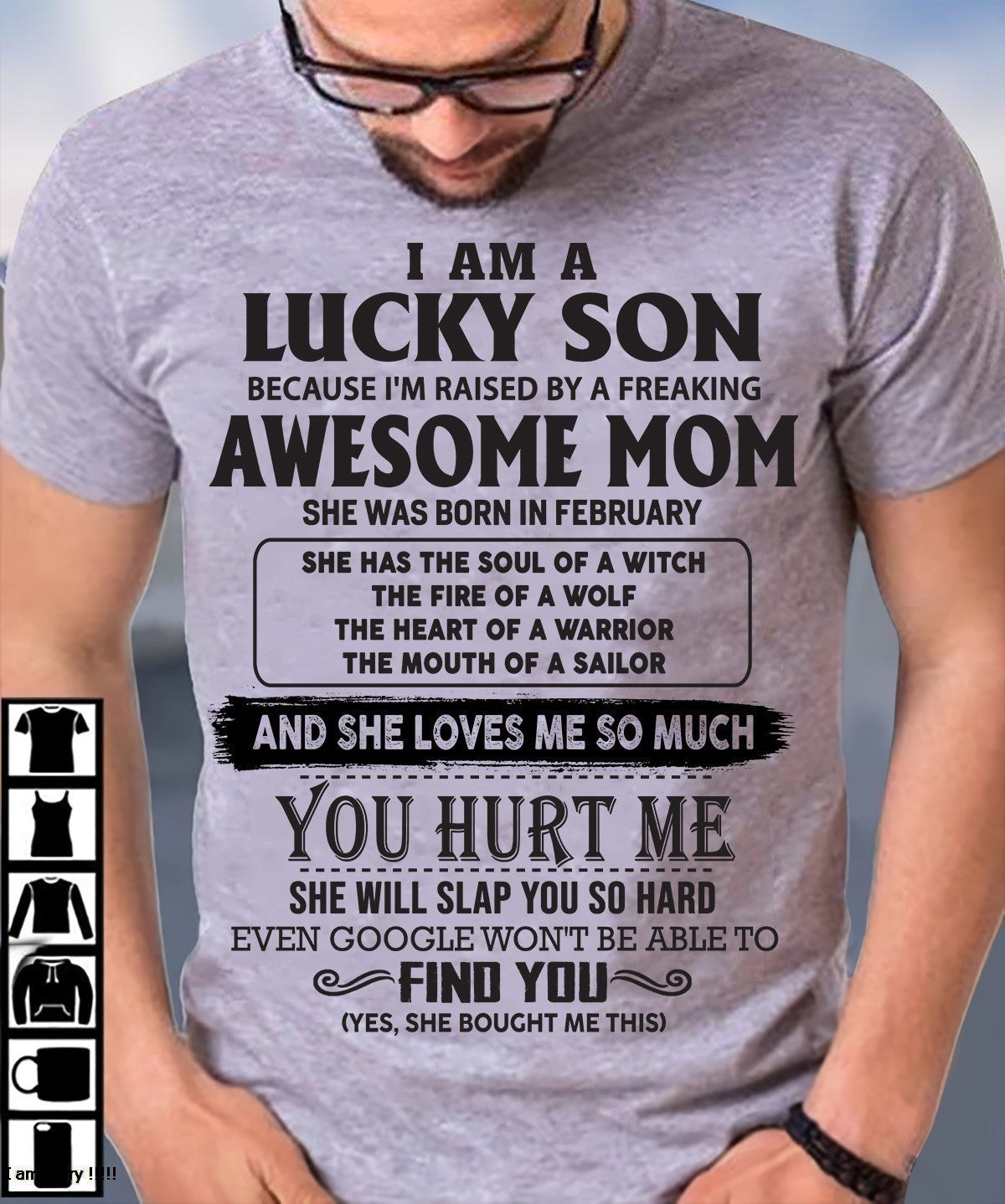 February - Awesome mom - Perfect gift for your Lucky Son (SKU10-LKS4-02)