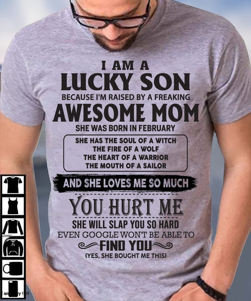 February - Awesome mom - Perfect gift for your Lucky Son (SKU10-LKS4-02)
