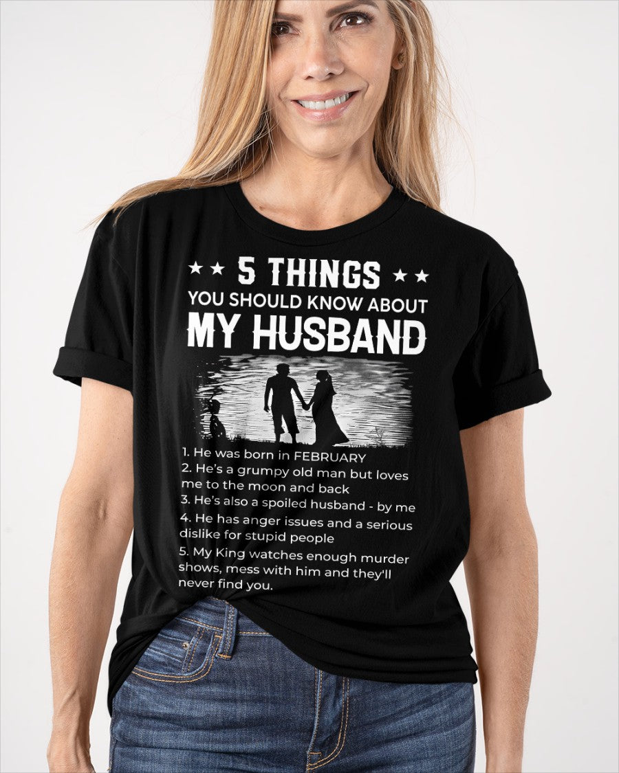 February - Funny Gift T-Shirt for Wife - Valentine’s Day, Anniversary, Birthday & Holiday Present from Husband (SKU26T-01293-02) SUN02