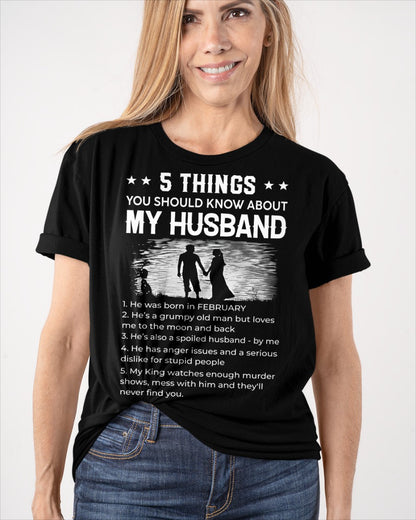 February - Funny Gift T-Shirt for Wife - Valentine’s Day, Anniversary, Birthday & Holiday Present from Husband (SKU26T-01293-02) SUN02