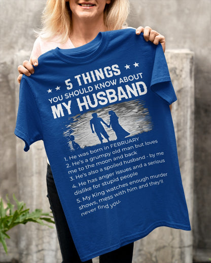 February - Funny Gift T-Shirt for Wife - Valentine’s Day, Anniversary, Birthday & Holiday Present from Husband (SKU26T-01293-02) SUN02