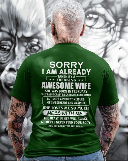 Awesome wife February - Perfect gift for your husband - SUN02 (SKU68-86-02)