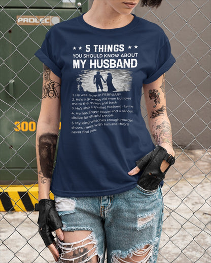 February - Funny Gift T-Shirt for Wife - Valentine’s Day, Anniversary, Birthday & Holiday Present from Husband (SKU26T-01293-02) SUN02