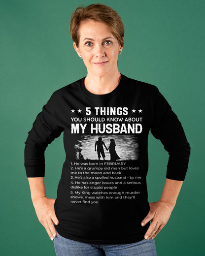 February - Funny Gift T-Shirt for Wife - Valentine’s Day, Anniversary, Birthday & Holiday Present from Husband (SKU26T-01293-02) SUN02